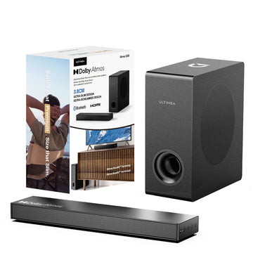 MicroEye 2.1 Soundbar with Dolby Atmos for Smart TV,Bluetooth Sound Bar with Subwoofer,3D Surround Sound System for TV Speakers