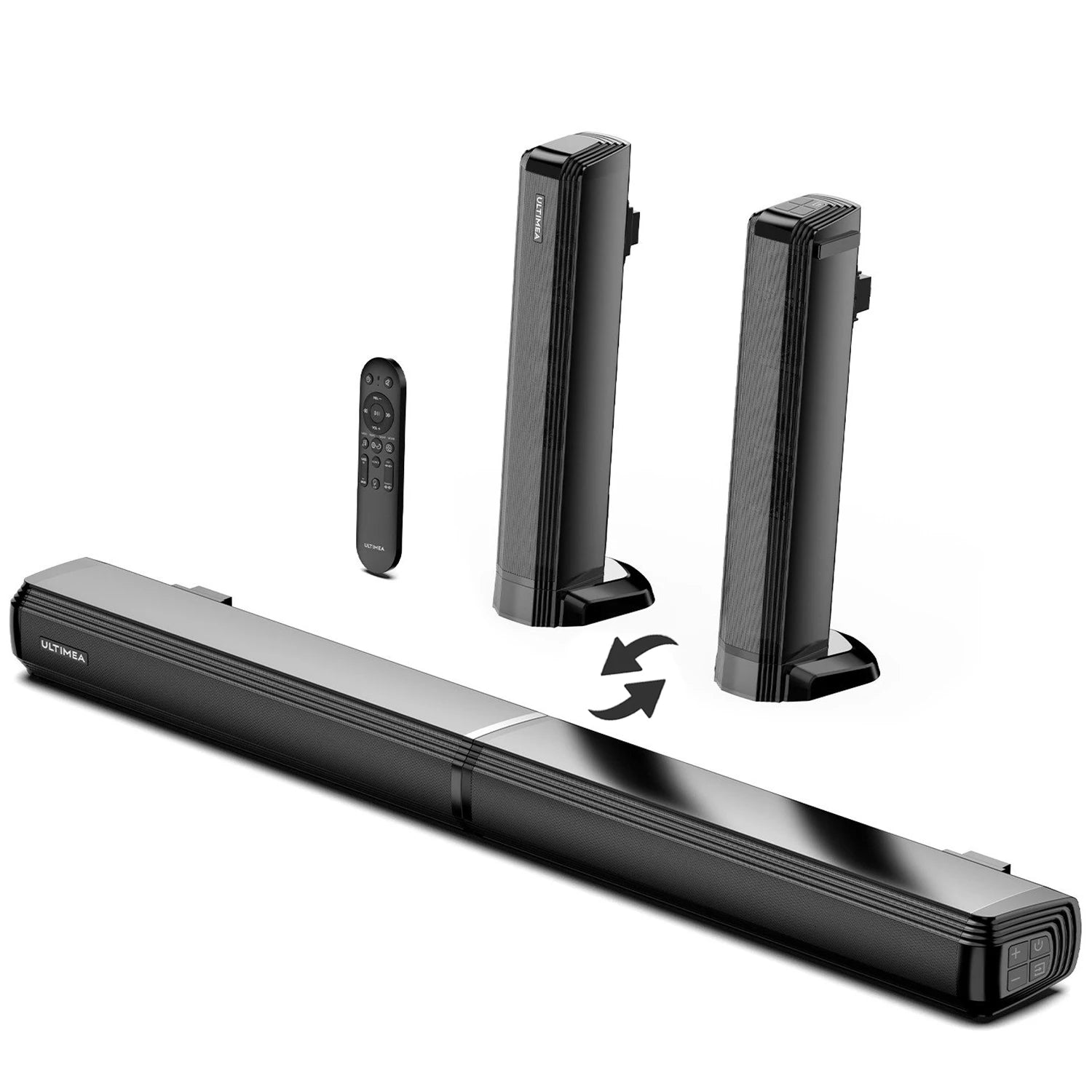 MicroEye 100W 2.2ch TV Sound Bar, 2-in-1 Detachable Bluetooth Soundbar for TV, Bass Adjustable, 3 EQ Modes, Apollo S40 Series