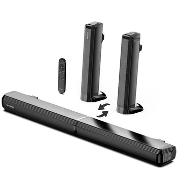 MicroEye 100W 2.2ch TV Sound Bar, 2-in-1 Detachable Bluetooth Soundbar for TV, Bass Adjustable, 3 EQ Modes, Apollo S40 Series