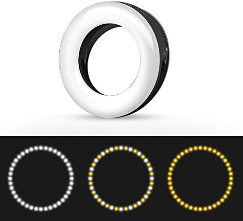 MicroEye Selfie Ring Light Rechargeable Portable Clip-on Selfie Fill Light with 40 LED for Smart Phone Photography, Camera Video, Girl Makes up