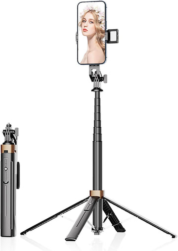 MicroEye Selfie Stick, Extendable Tripod Stand with Bluetooth Remote for iPhone Android Phone, Compact Size & Lightweight