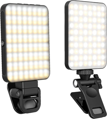 MicroEye Rechargeable Selfie Light, Clip Fill Light for Phone Laptop Tablet Portable Light for Video Conference Live Streaming Zoom Call Makeup Picture (Black)