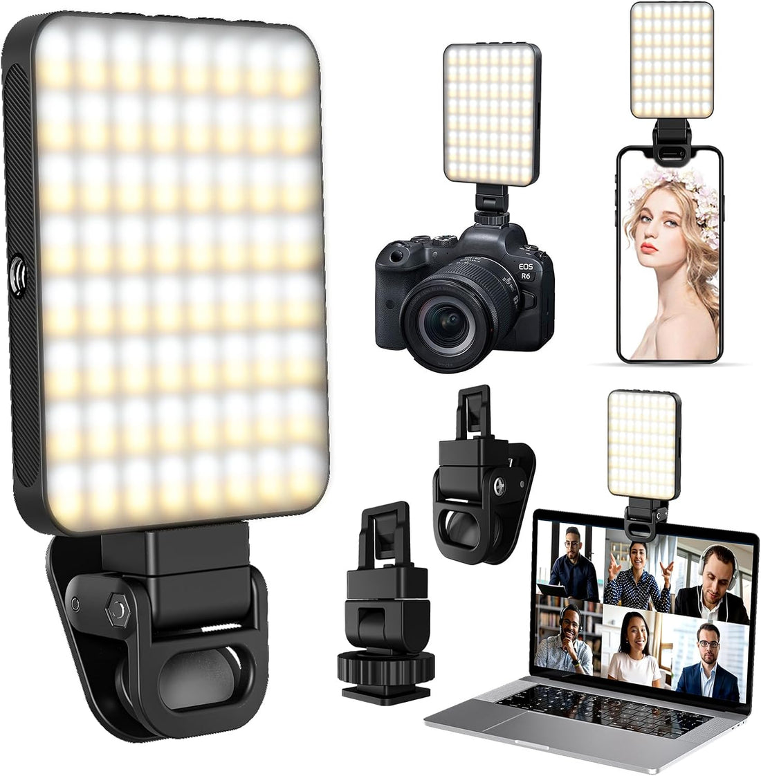 MicroEye Selfie Light Rechargeable Portable Clip-on Selfie Fill Ligh for Smart Phone Photography, Camera Video, Girl Makes up