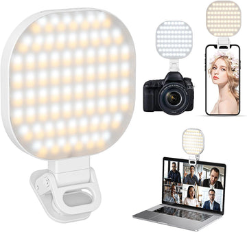 MicroEye Rechargeable Clip Fill Video Conference Light, Selfie Light for Phone Android Camera iPad Laptop 142 LED Phone Light for Makeup TikTok Selfie Vlog