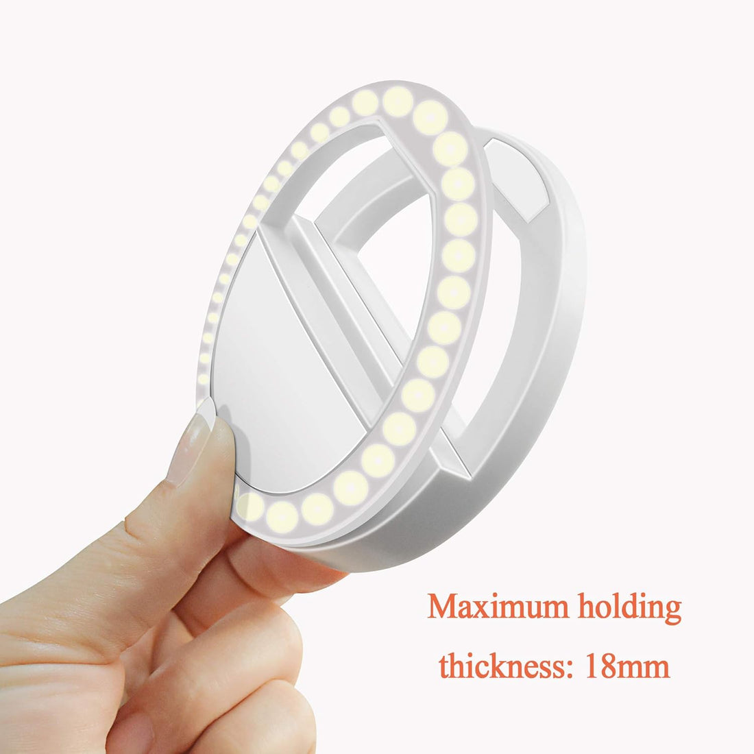 MicroEye Selfie Ring Light Rechargeable Portable Clip-on Selfie Fill Light with 36 LED for Smart Phone Photography, Camera Video, Girl Makes up Black …