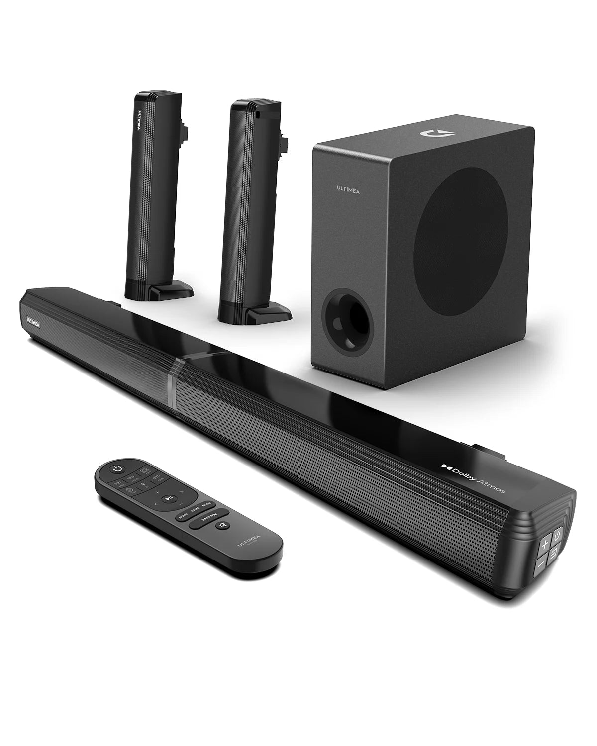 MicroEye 280W 4.1ch Soundbar with Dolby Atmos, 2-in-1 Detachable Sound Bar, 3 EQ Modes TV Soundbar, Bass Boost, AUX/OPT/HDMI eARC