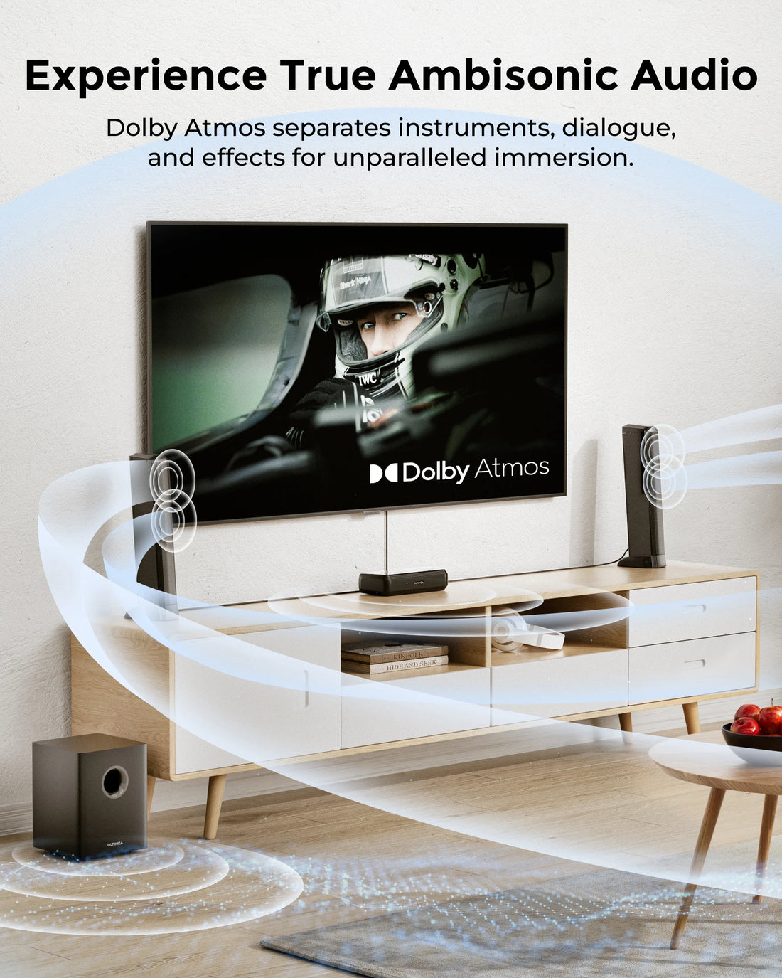 MicroEye 320W 5.1ch Sound Bar Surround Sound System with Dolby Atmos&App Control, Detachable PC Soundbar with RGB Light