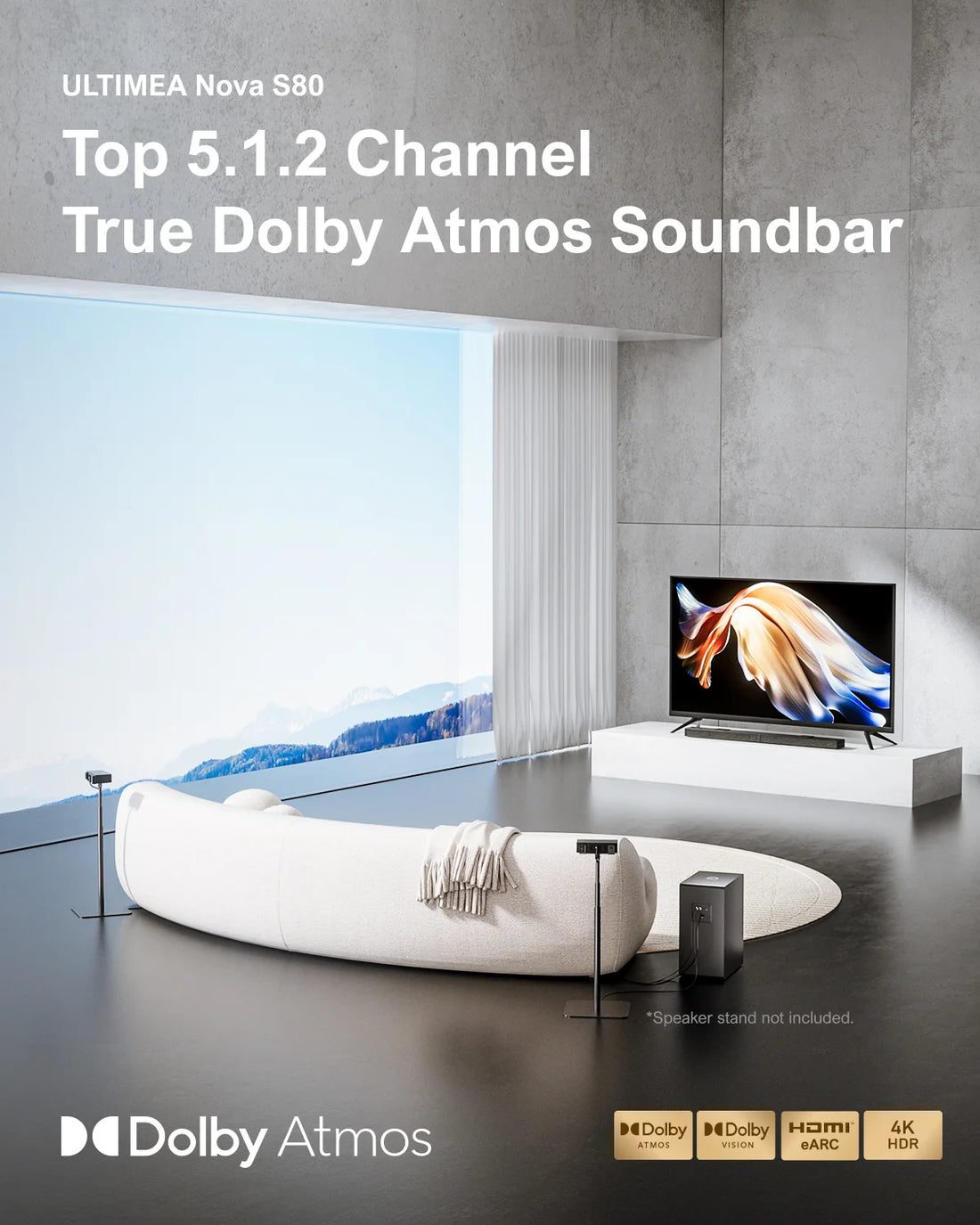 MicroEye 7.1 Sound Bar with Dolby Atmos, Surround Sound System for Home Cinema with App Control, Home Bluetooth Speakers SoundBar