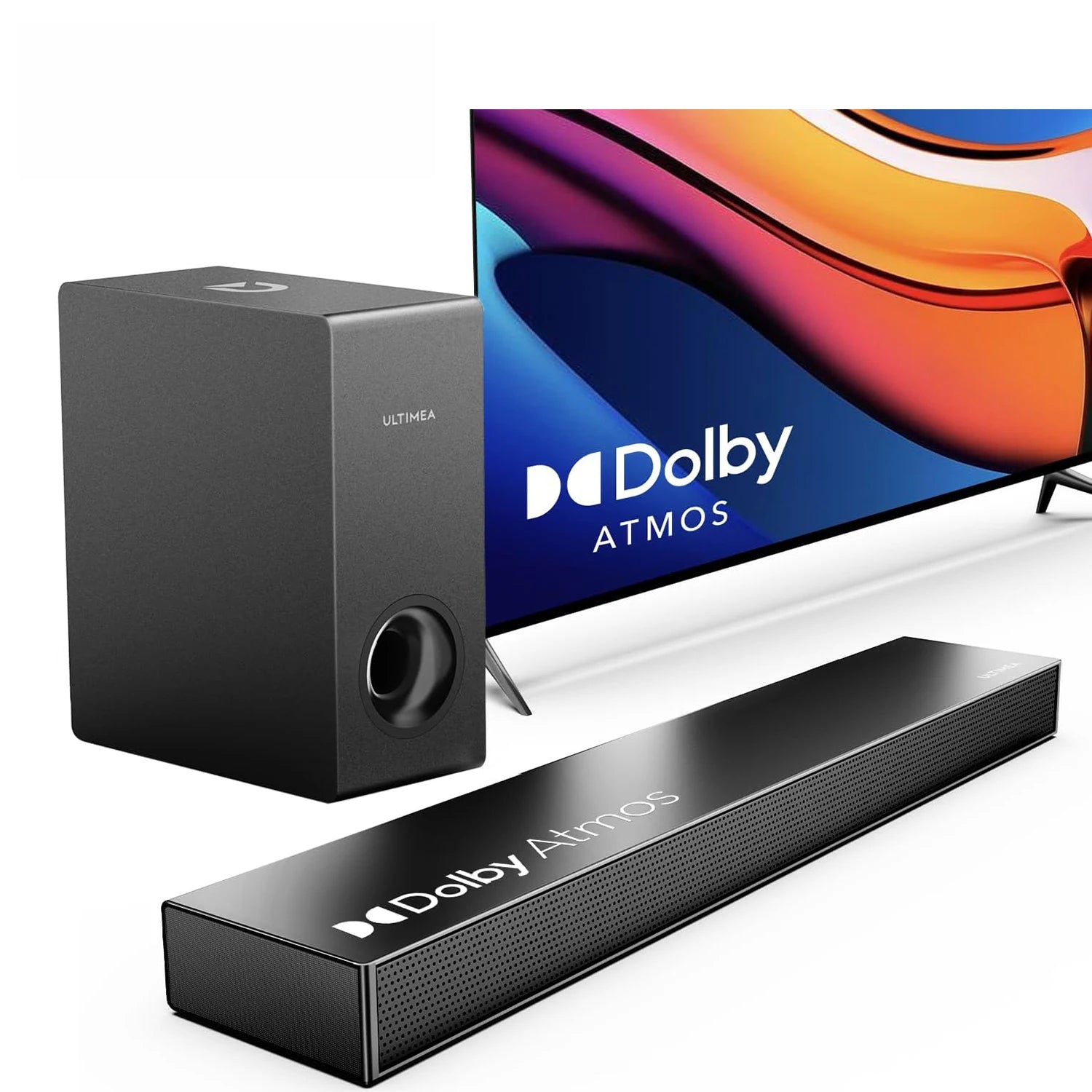 MicroEye 190W 2.1 Soundbar with Dolby Atmos,3D Surround Sound System with Subwoofer for TV,Home Theater Bluetooth Speakers